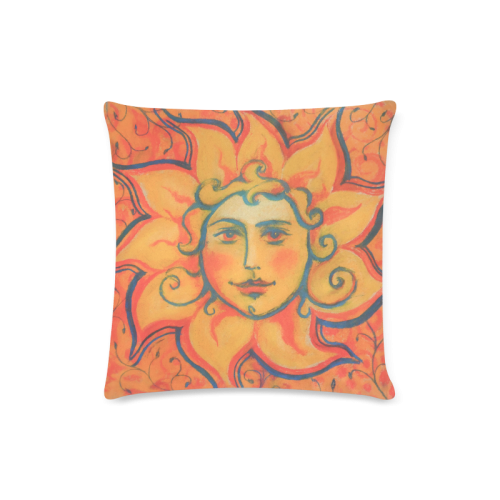 "The Sun" fantasy art, orange & red Custom Zippered Pillow Case 16"x16"(Twin Sides)