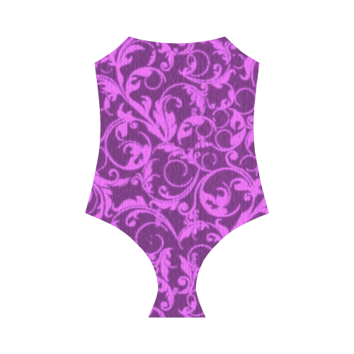 Vintage Swirls Winterberry Orchid Purple Strap Swimsuit ( Model S05)