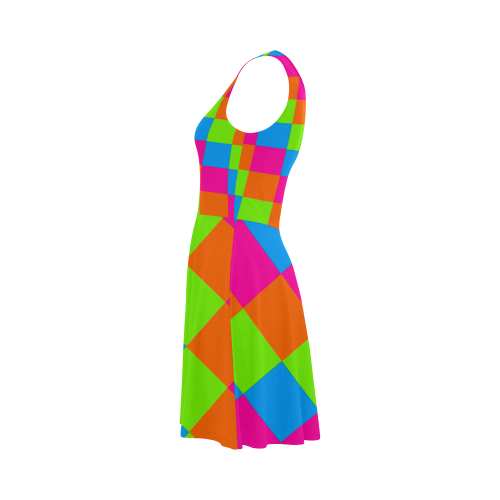 Multicolored Squares 2 Atalanta Sundress (Model D04)