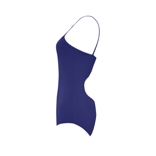 White Anchor on Navy Blue VAS2 Strap Swimsuit ( Model S05)