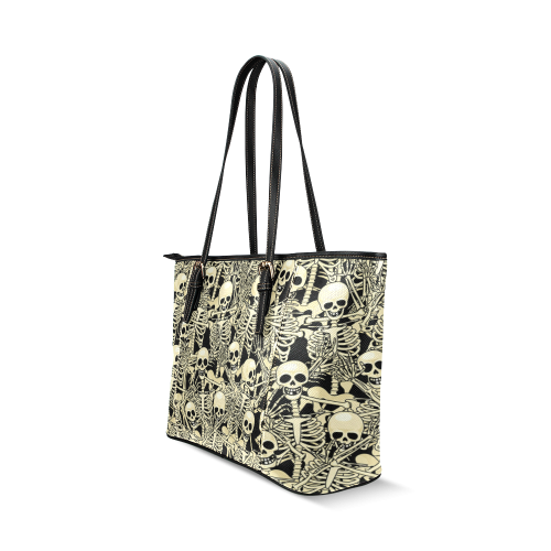 Skull Leather Tote Bag/Small (Model 1640)