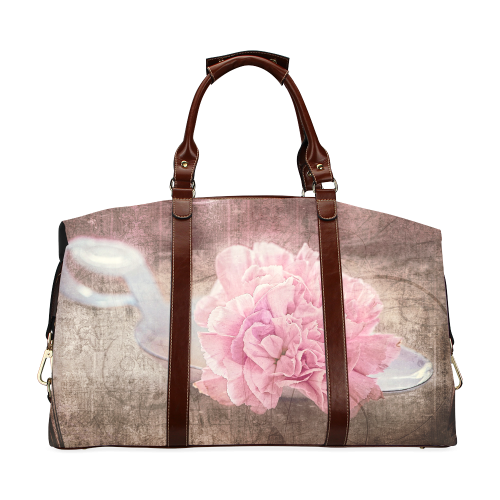 Vintage carnations on a spoon Classic Travel Bag (Model 1643)