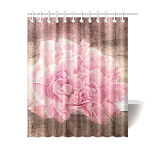 Vintage carnations on a spoon Shower Curtain 60"x72"