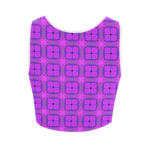 Abstract Dancing Diamonds Purple Violet Women's Crop Top (Model T42)