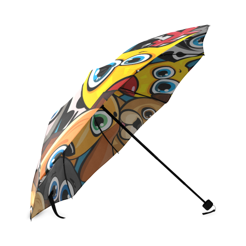 Group of funny animals - cats, dogs and deer Foldable Umbrella (Model U01)