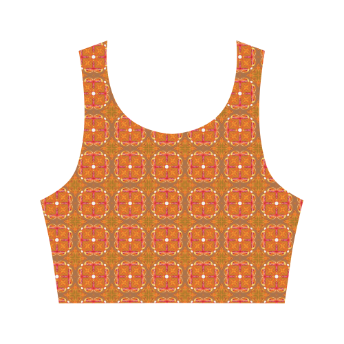 Gingerbread Houses, Cookies, Apple Cider Abstract Women's Crop Top (Model T42)