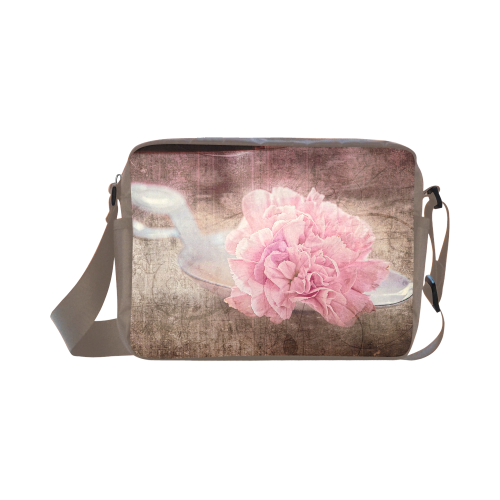 Vintage carnations on a spoon Classic Cross-body Nylon Bags (Model 1632)