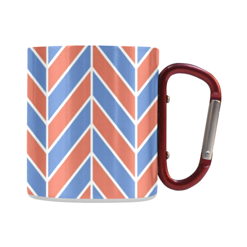 Red White Blue Herringbone Classic Insulated Mug(10.3OZ)