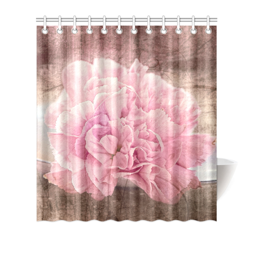 Vintage carnations on a spoon Shower Curtain 66"x72"