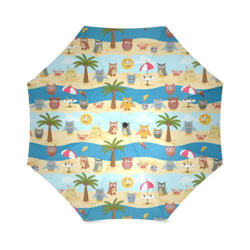 summer owls Foldable Umbrella (Model U01)