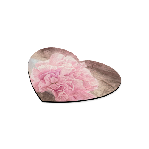 Vintage carnations on a spoon Heart-shaped Mousepad