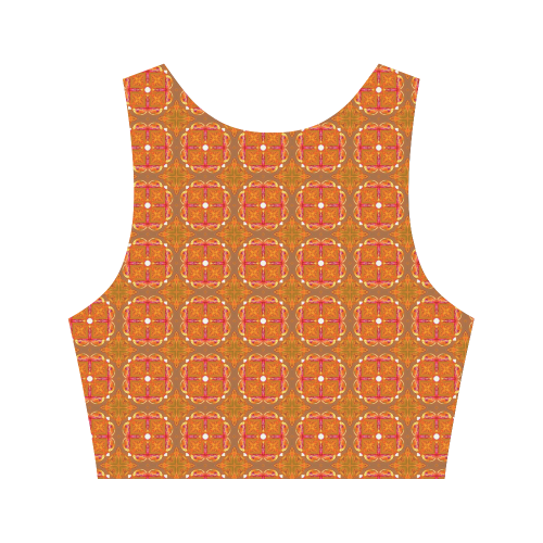 Gingerbread Houses, Cookies, Apple Cider Abstract Women's Crop Top (Model T42)