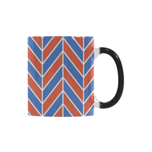 Red White Blue Herringbone Custom Morphing Mug