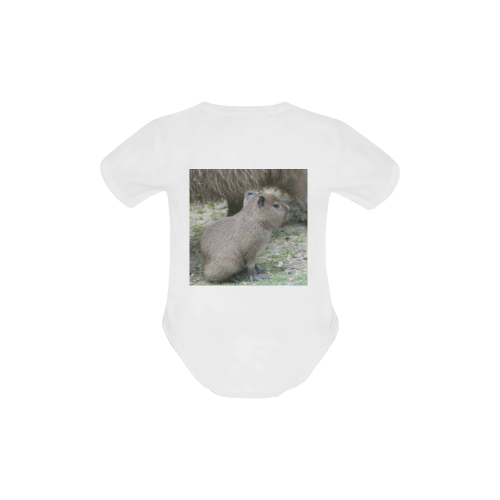 capybara baby Baby Powder Organic Short Sleeve One Piece (Model T28)