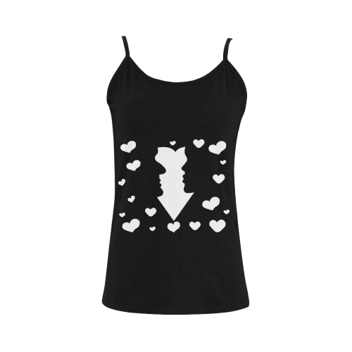 Love of the silhouettes Women's Spaghetti Top (USA Size) (Model T34)