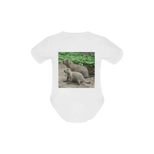 prairie dogs 04 Baby Powder Organic Short Sleeve One Piece (Model T28)