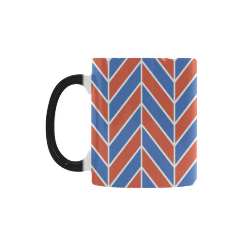 Red White Blue Herringbone Custom Morphing Mug