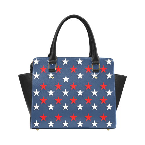 Navy Red White Stars Classic Shoulder Handbag (Model 1653)