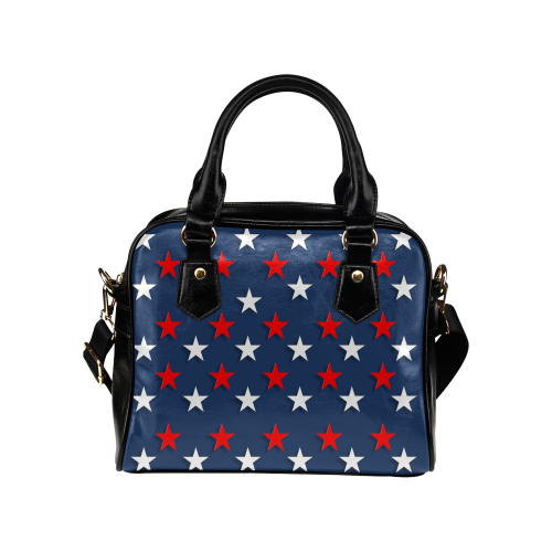 Navy Red White Stars Shoulder Handbag (Model 1634)