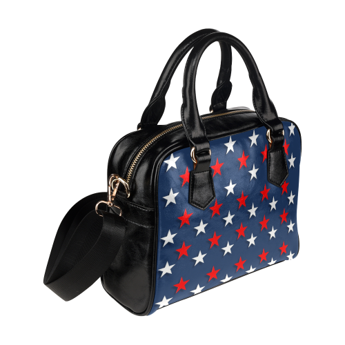 Navy Red White Stars Shoulder Handbag (Model 1634)