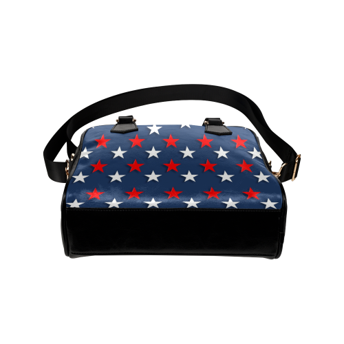 Navy Red White Stars Shoulder Handbag (Model 1634)