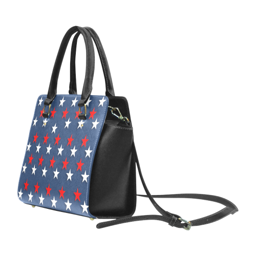 Navy Red White Stars Classic Shoulder Handbag (Model 1653)