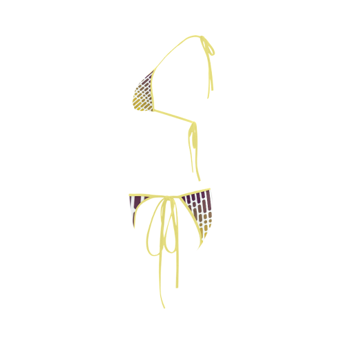 Yellow Stripe Custom Bikini Swimsuit