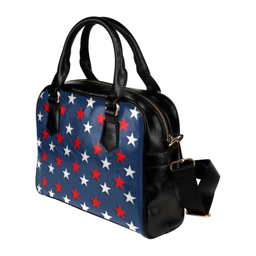 Navy Red White Stars Shoulder Handbag (Model 1634)