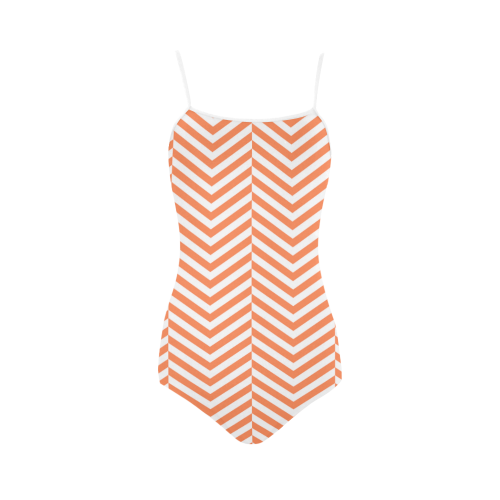 orange and white classic chevron pattern