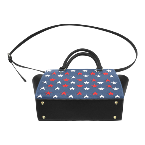 Navy Red White Stars Classic Shoulder Handbag (Model 1653)