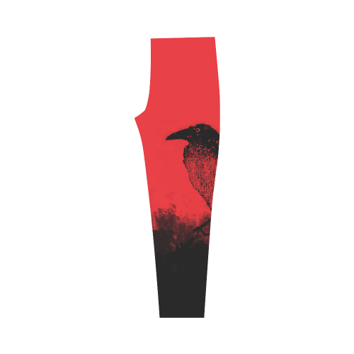 Black Raven on Red VAS2 Capri Legging (Model L02)