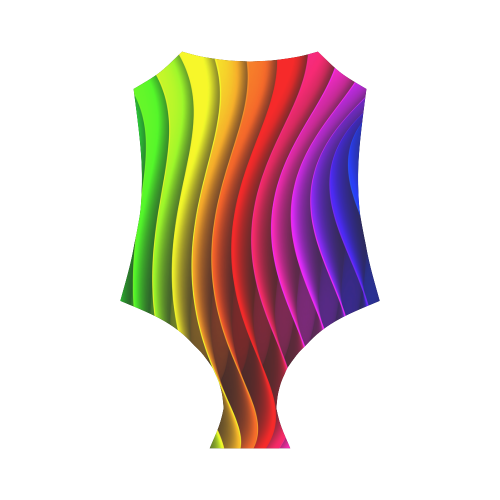 Rainbow Wavy Lines Strap Swimsuit ( Model S05)