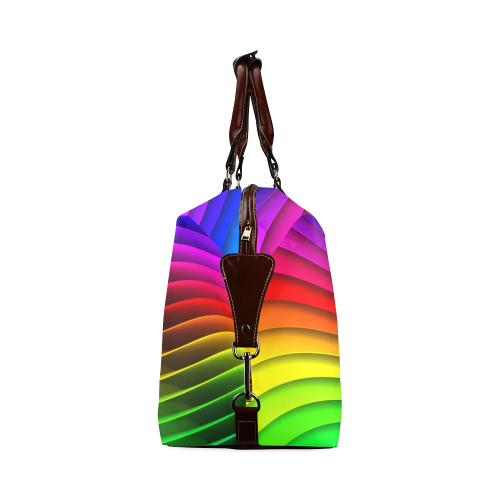 Abstract Wavy Rainbow Lines Classic Travel Bag (Model 1643)