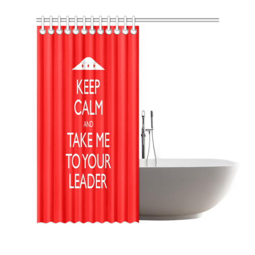 Funny Retro UFO Keep Calm Shower Curtain 72"x72"