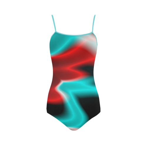 neon lights red Strap Swimsuit ( Model S05)