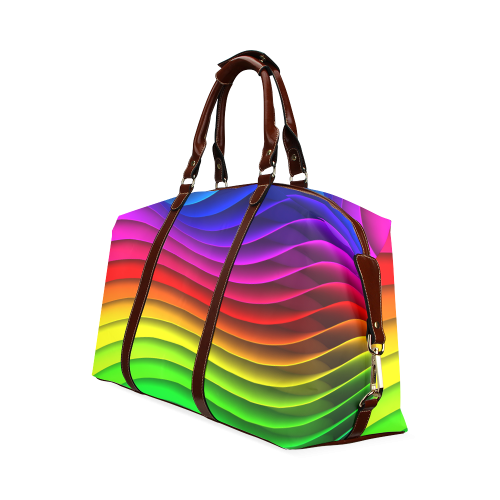 Abstract Wavy Rainbow Lines Classic Travel Bag (Model 1643)