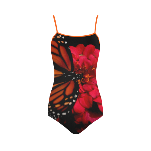 BUTTERFLY W/ORANGE STRAPS Strap Swimsuit ( Model S05)