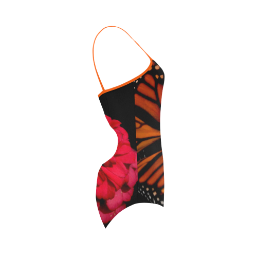 BUTTERFLY W/ORANGE STRAPS Strap Swimsuit ( Model S05)