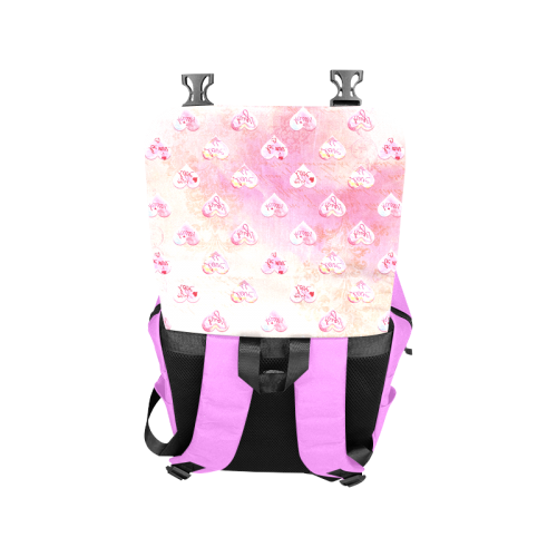 Vintage Pink Hearts with Love Words Casual Shoulders Backpack (Model 1623)