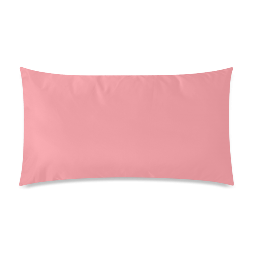 Flamingo Pink Color Accent Rectangle Pillow Case 20"x36"(Twin Sides)