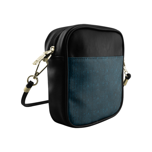 Turquoise Glitter Stripe Sling Bag (Model 1627)