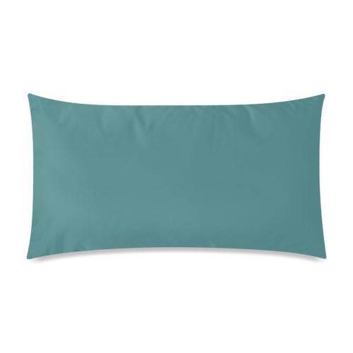 Teal Color Accent Rectangle Pillow Case 20"x36"(Twin Sides)
