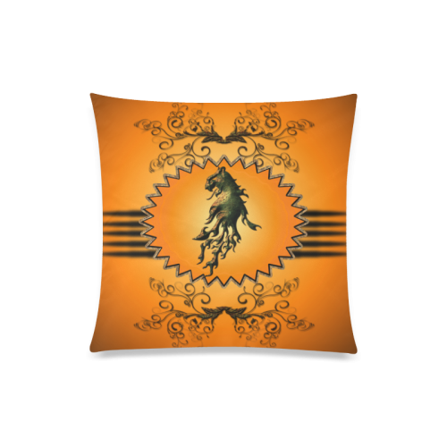 Lion with flame Custom Zippered Pillow Case 20"x20"(Twin Sides)