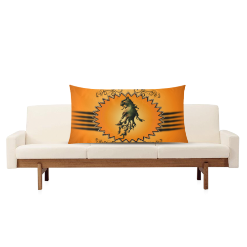Lion with flame Rectangle Pillow Case 20"x36"(Twin Sides)