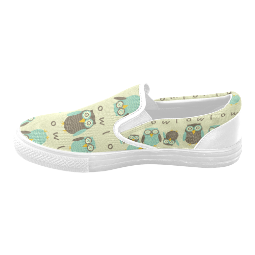 Energetic Owls Women's Unusual Slip-on Canvas Shoes (Model 019)