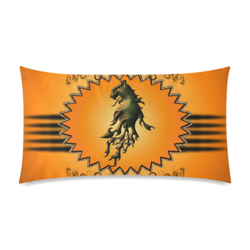 Lion with flame Rectangle Pillow Case 20"x36"(Twin Sides)