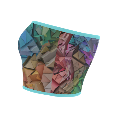 Colorful Abstract Geometric 3d Low Poly Blocks Bandeau Top