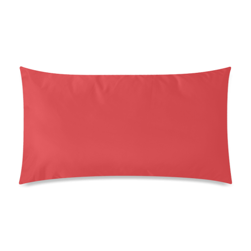 Poppy Red Color Accent Rectangle Pillow Case 20"x36"(Twin Sides)