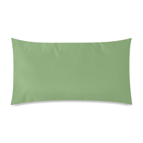 Green Tea Color Accent Rectangle Pillow Case 20"x36"(Twin Sides)