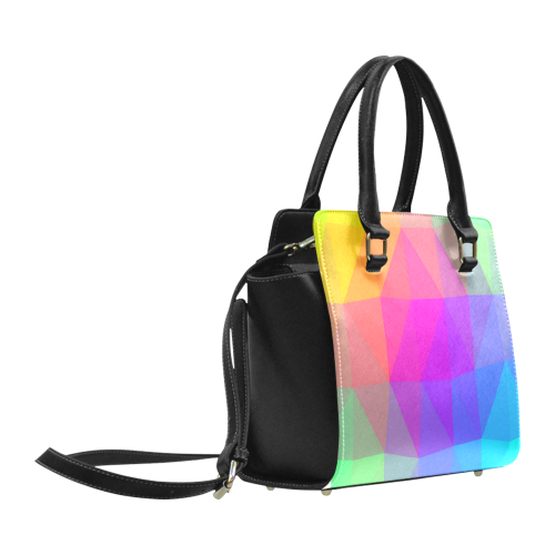 Triangle Rainbow Abstract Classic Shoulder Handbag (Model 1653)